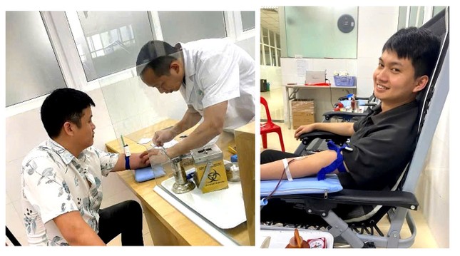 Hai chiến sĩ công an Thanh Hóa kịp thời hiến máu cấp cứu bệnh nhân nhi ảnh 1