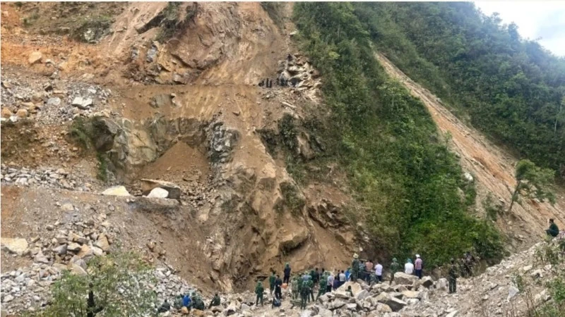 Hiện trường vụ sạt lở đất xảy ra tại xã Sì Lờ Lầu, huyện Phong Thổ, Lai Châu.