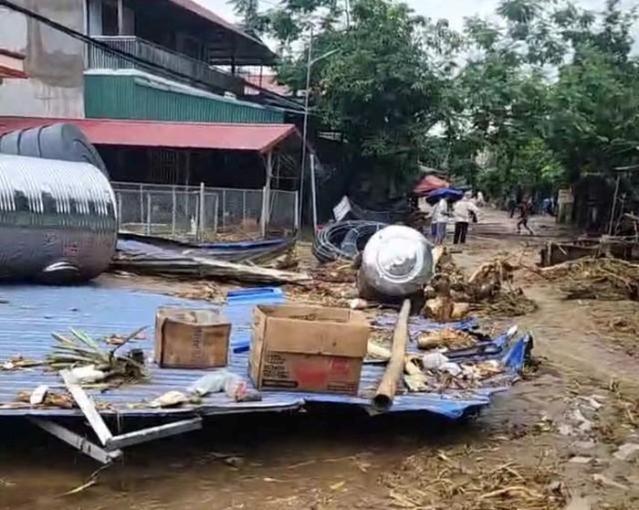 Nhiều khu dân cư tại huyện Ba Bể chịu thiệt hại khi lũ quét qua. Ảnh: B.Bể