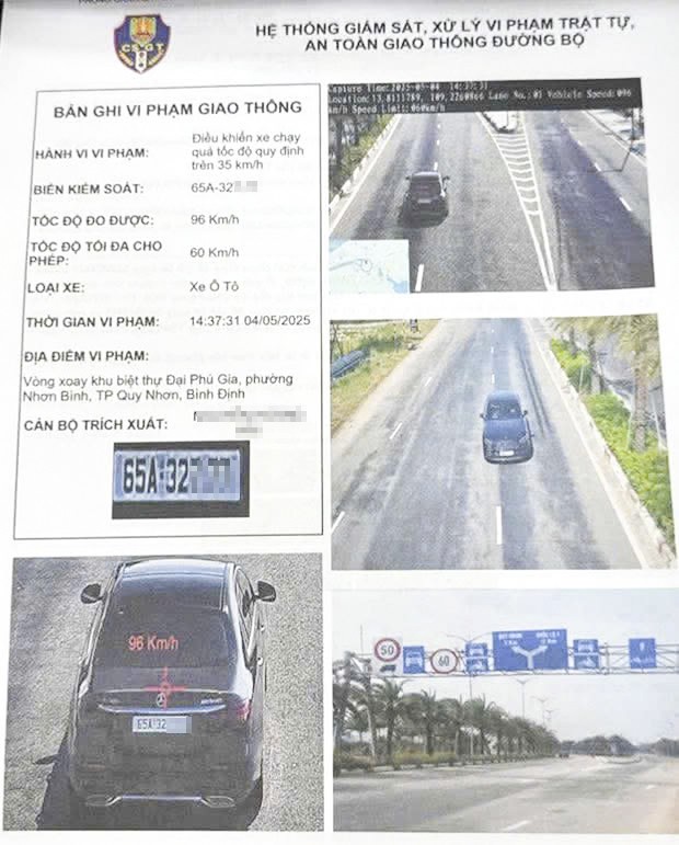 Ô tô vi phạm tốc độ 14 lần qua nhiều tỉnh ảnh 1
