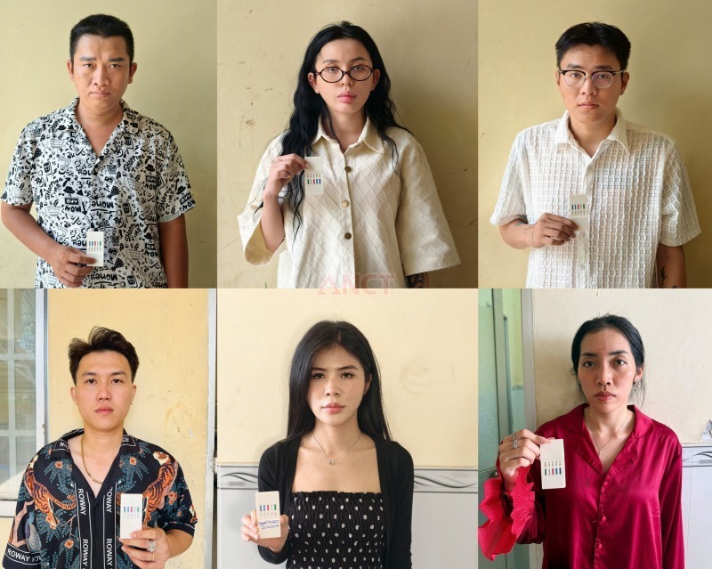 Các đối tượng bị bắt quả tang. (Ảnh: Công an TP.Cần Thơ)