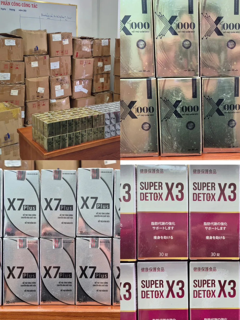 Tang vật bị công an thu giữ. Ảnh: CA Ngân 98 bị Công an TP.HCM bắt giam về hành vi sản xuất, buôn bán hàng giả là thực phẩm