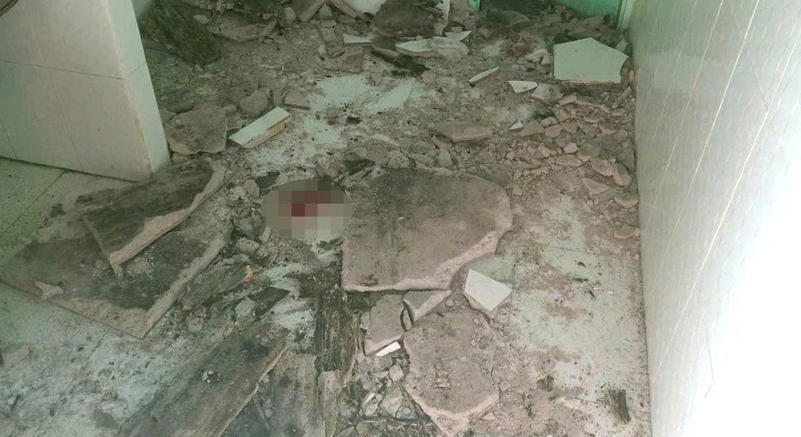 Ảnh minh họa: Sập sàn gác lửng , khối bê tông rơi xuống đ