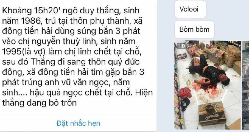 Ảnh minh họa: Hiện trường vụ án ở Tiền Hải